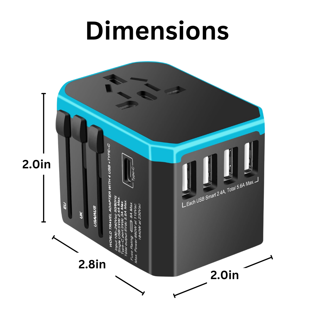 Travel Adapter Worldwide for 224+ Countries