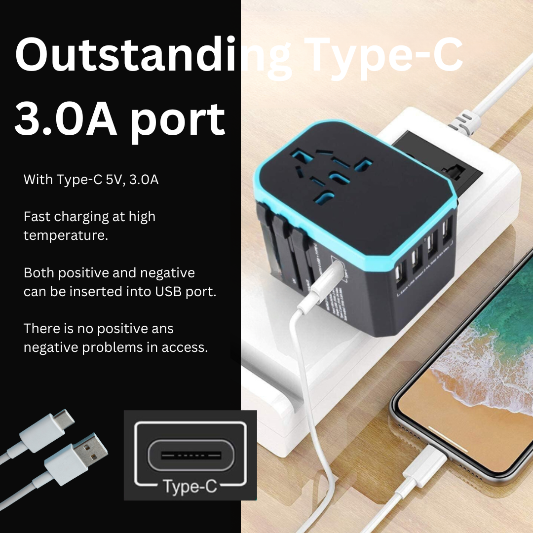Travel Adapter Worldwide for 224+ Countries